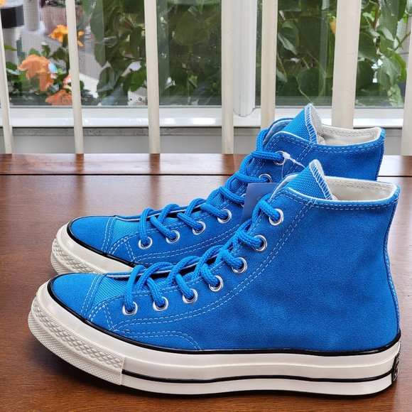 Converse Women's Chuck 70 Hi Suede 162370C Blue Hero/Black/Egret Size 6 - Picture 5 of 11